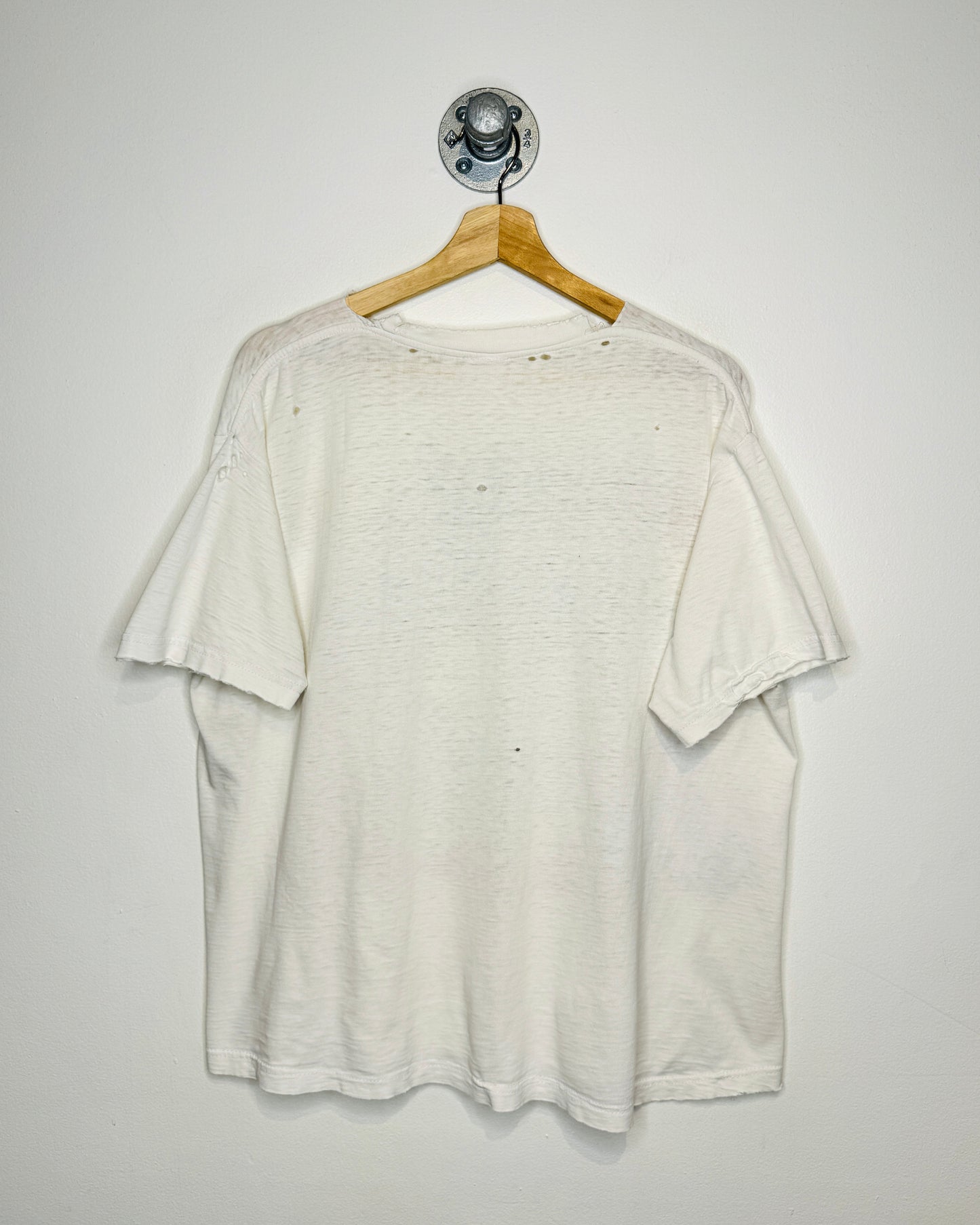 Vintage 90s Minnie & Mickey Mouse Distressed White Tee Shirt