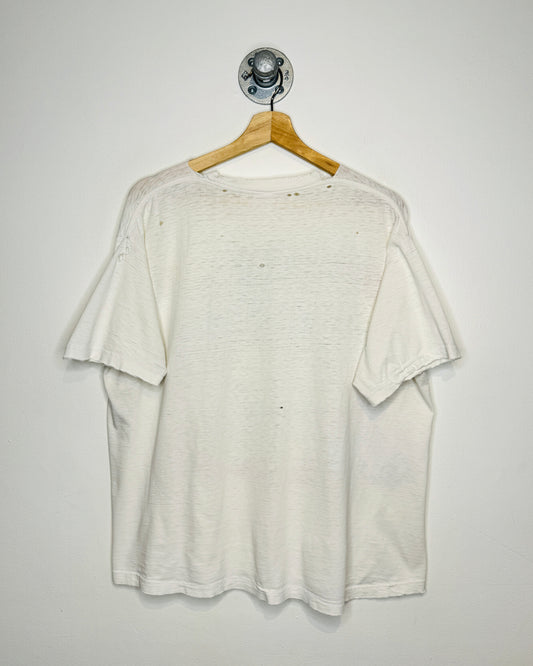 Vintage 90s Minnie & Mickey Mouse Distressed White Tee Shirt