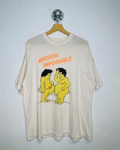 Vintage 1980s Mission Impossible Distressed Graphic Tee Shirt