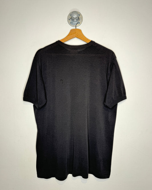 Vintage 90s Vancouver BC Paper Thin Black Ringer Tee Shirt