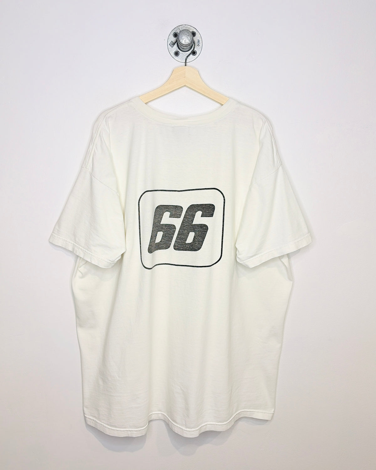 Vintage 1990s George Roeder II Rose Racing White Tee Shirt