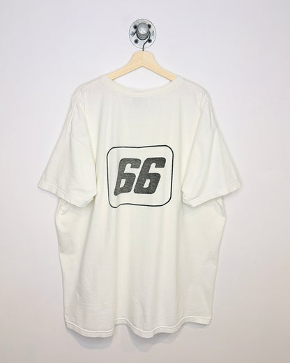 Vintage 1990s George Roeder II Rose Racing White Tee Shirt