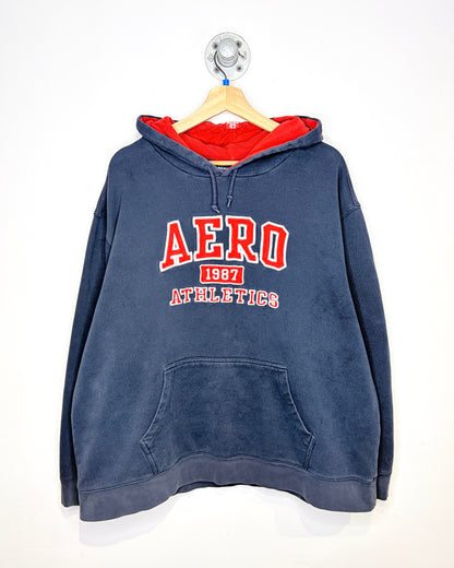 Aeropostale Athletics Navy and Red Hoodie