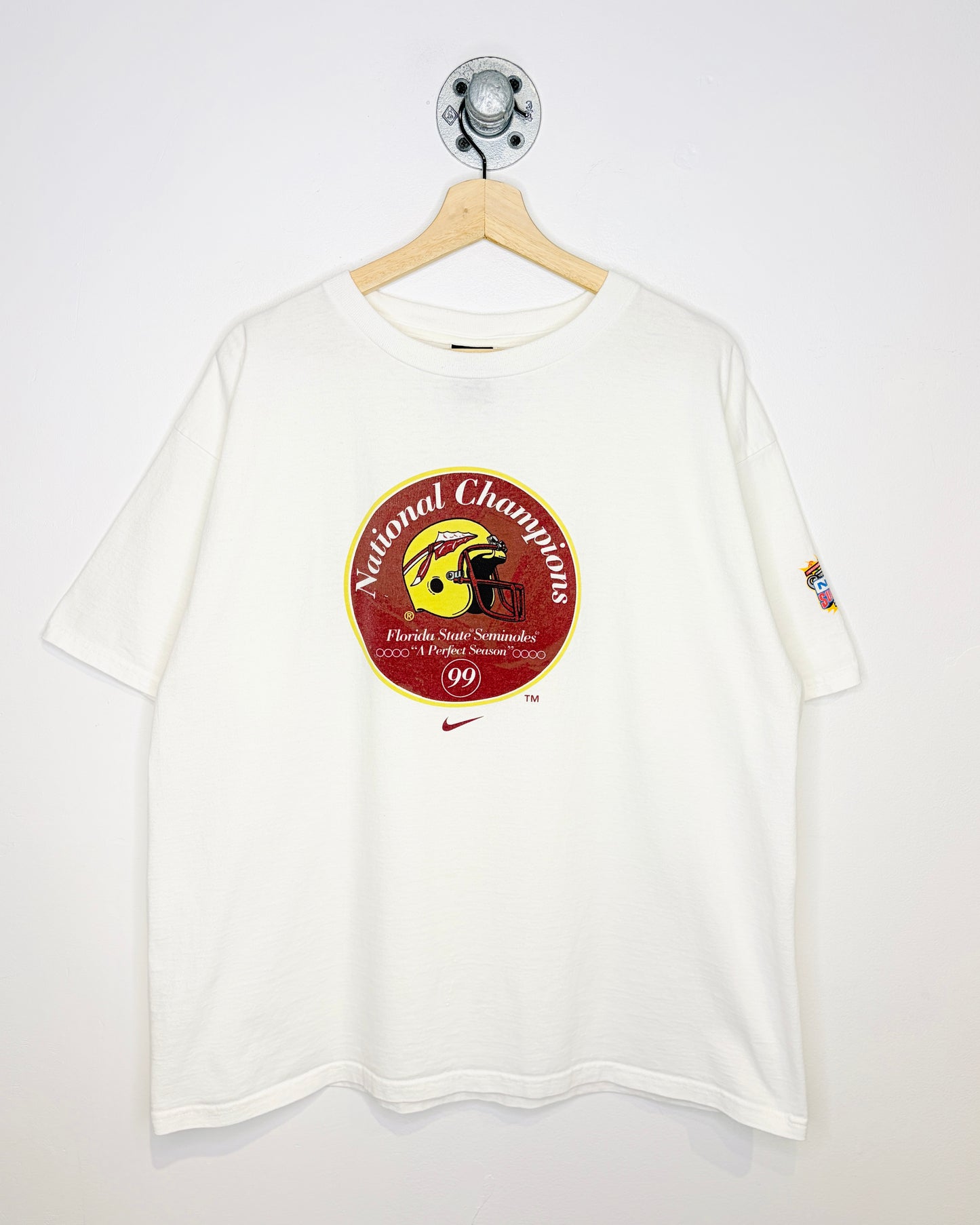 Vintage 1999 Florida State Seminoles Perfect Season White Tee Shirt