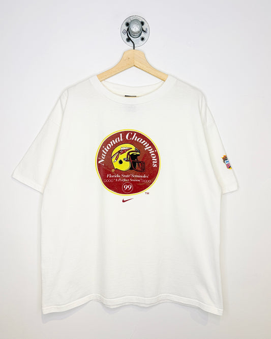 Vintage 1999 Florida State Seminoles Perfect Season White Tee Shirt