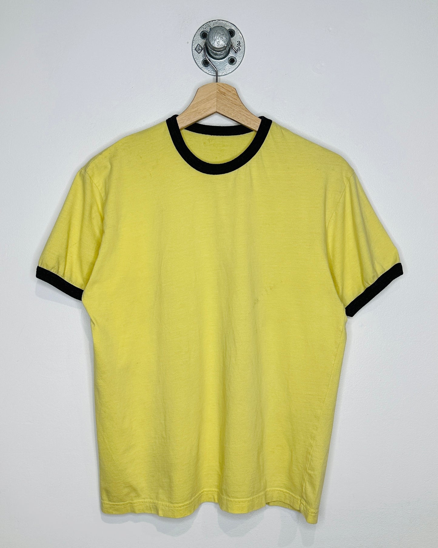 Vintage Canary Yellow Ringer Tee Shirt