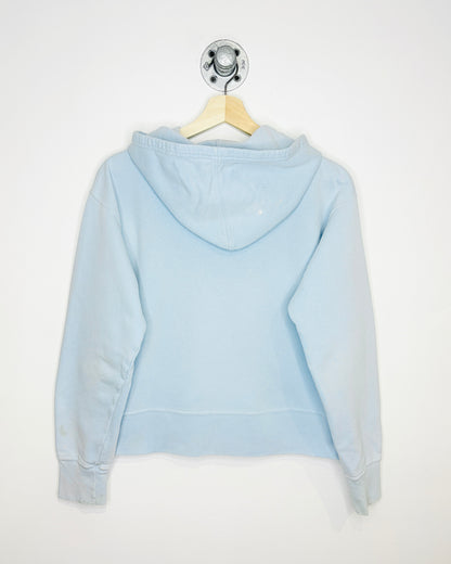 Vintage 90s Women’s Bulletin Edmonton Oilers Light Blue Zip Up Hoodie