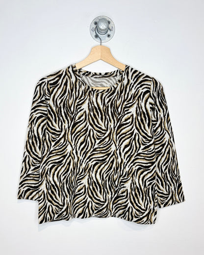 Zebra All-Over-Print Brown Women’s Shirt