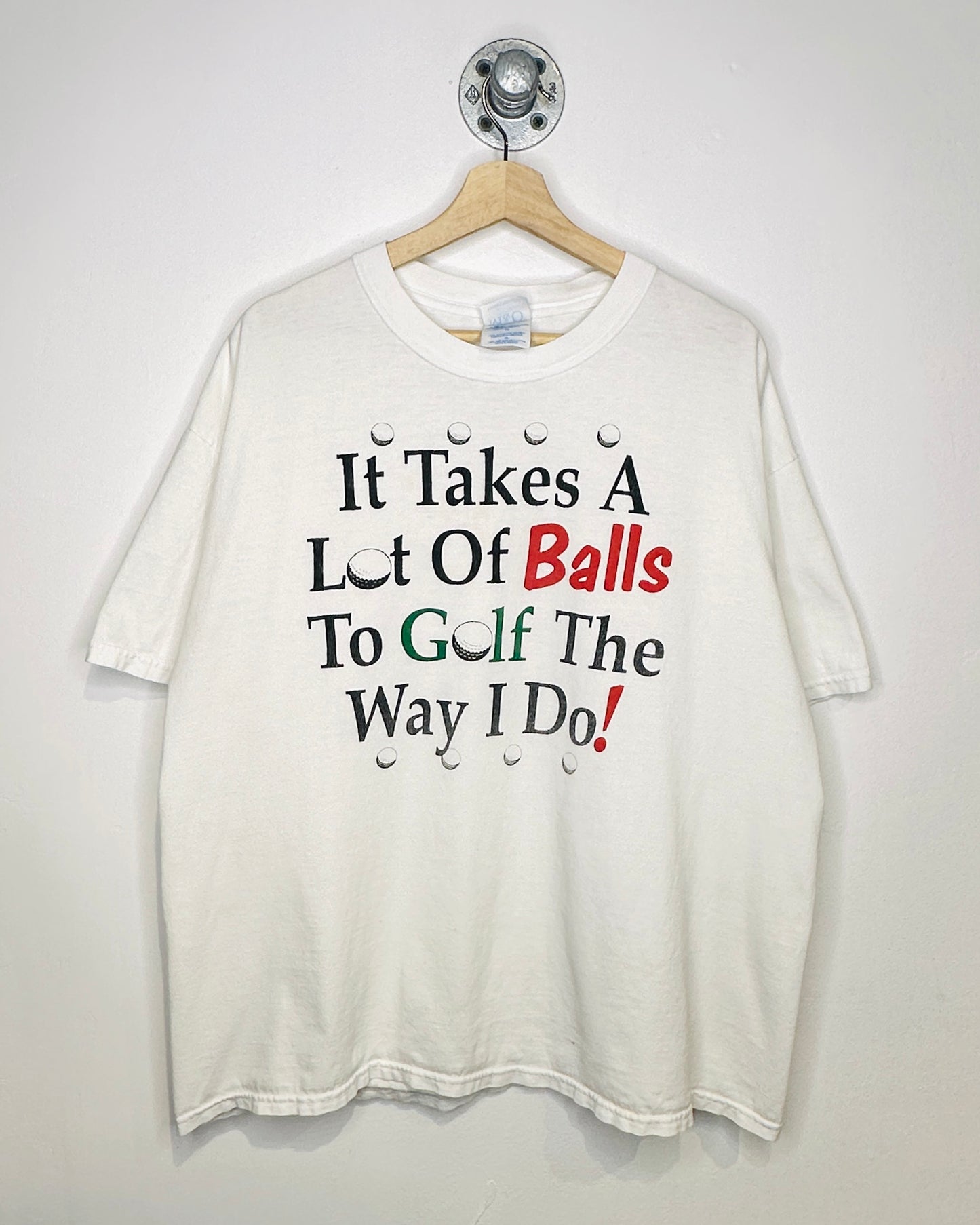 Vintage “It Takes A Lot Of Balls” White Golf Tee Shirt