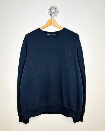 2000s Nike Mini Swoosh Navy Crewneck Sweatshirt