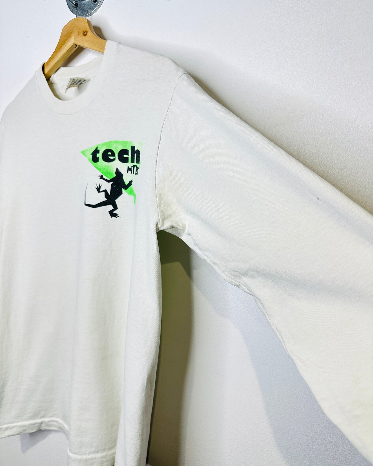 Vintage 90s Texh MTB Distressed White Longsleeve Shirt