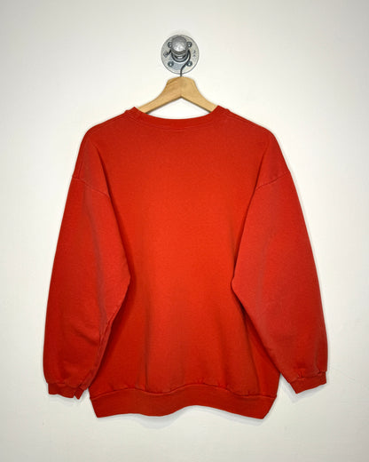 Vintage 90s Guess Embroidered Faded Red Crewneck Sweatshirt