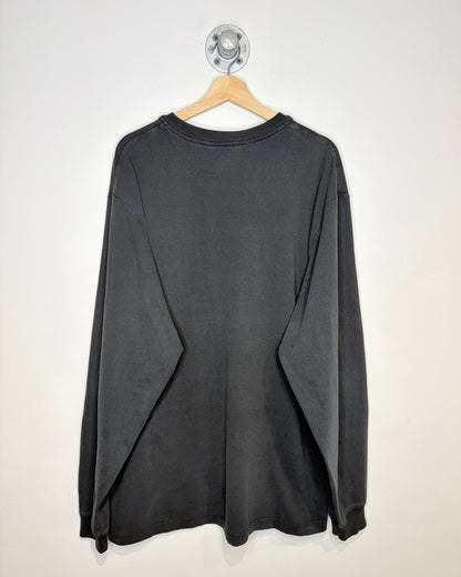 2000s Carhartt Faded Black Henley Longsleeve Pocket Shirt