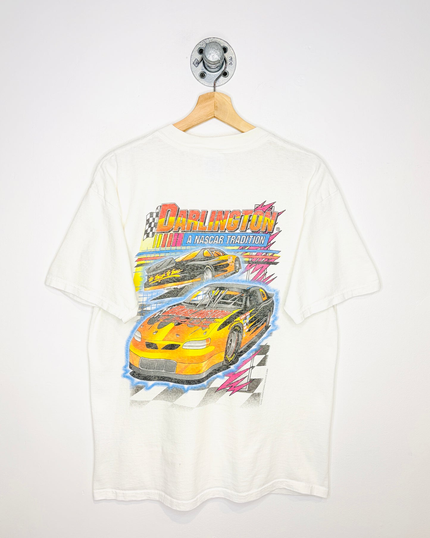 Vintage 1998 Darlington NASCAR Tradition White Tee Shirt