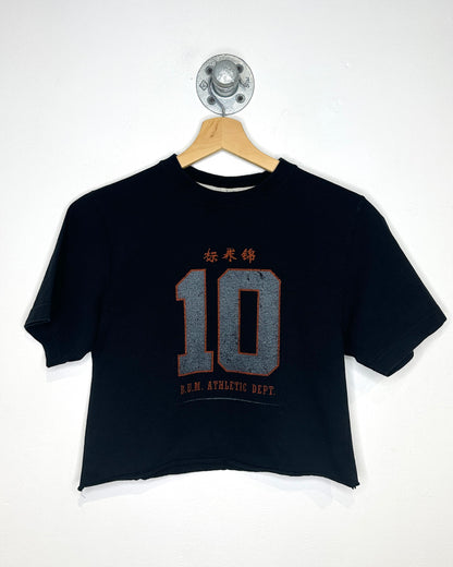 B.U.M. Equipment 10 Black Crop Top Tee Shirt