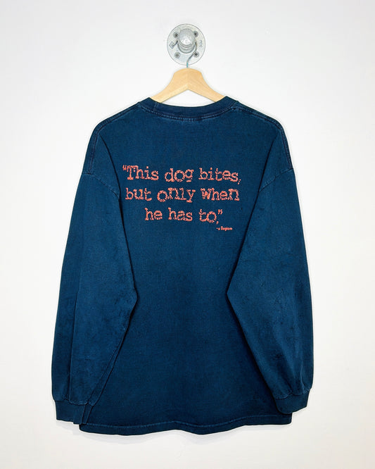 Vintage DOG The Bounty Hunter Faded Navy Longsleeve Shirt