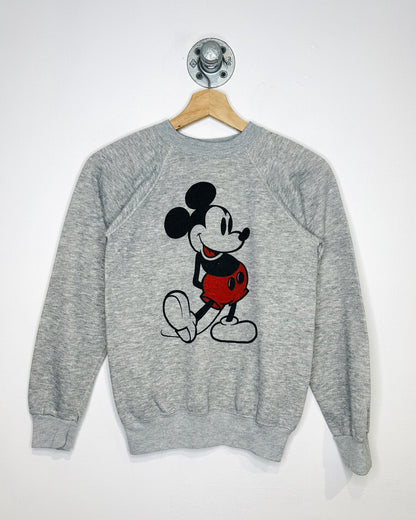 Vintage 70s Mickey Mouse Disney Grey Crewneck Sweatshirt