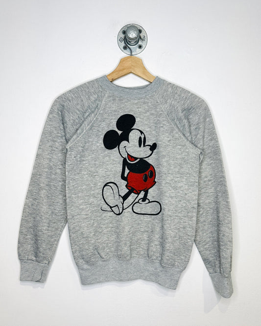 Vintage 70s Mickey Mouse Disney Grey Crewneck Sweatshirt