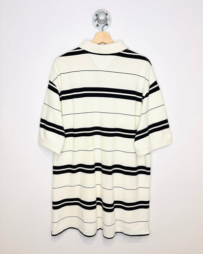 2010s Tommy Hilfiger White And Navy Polo Shirt