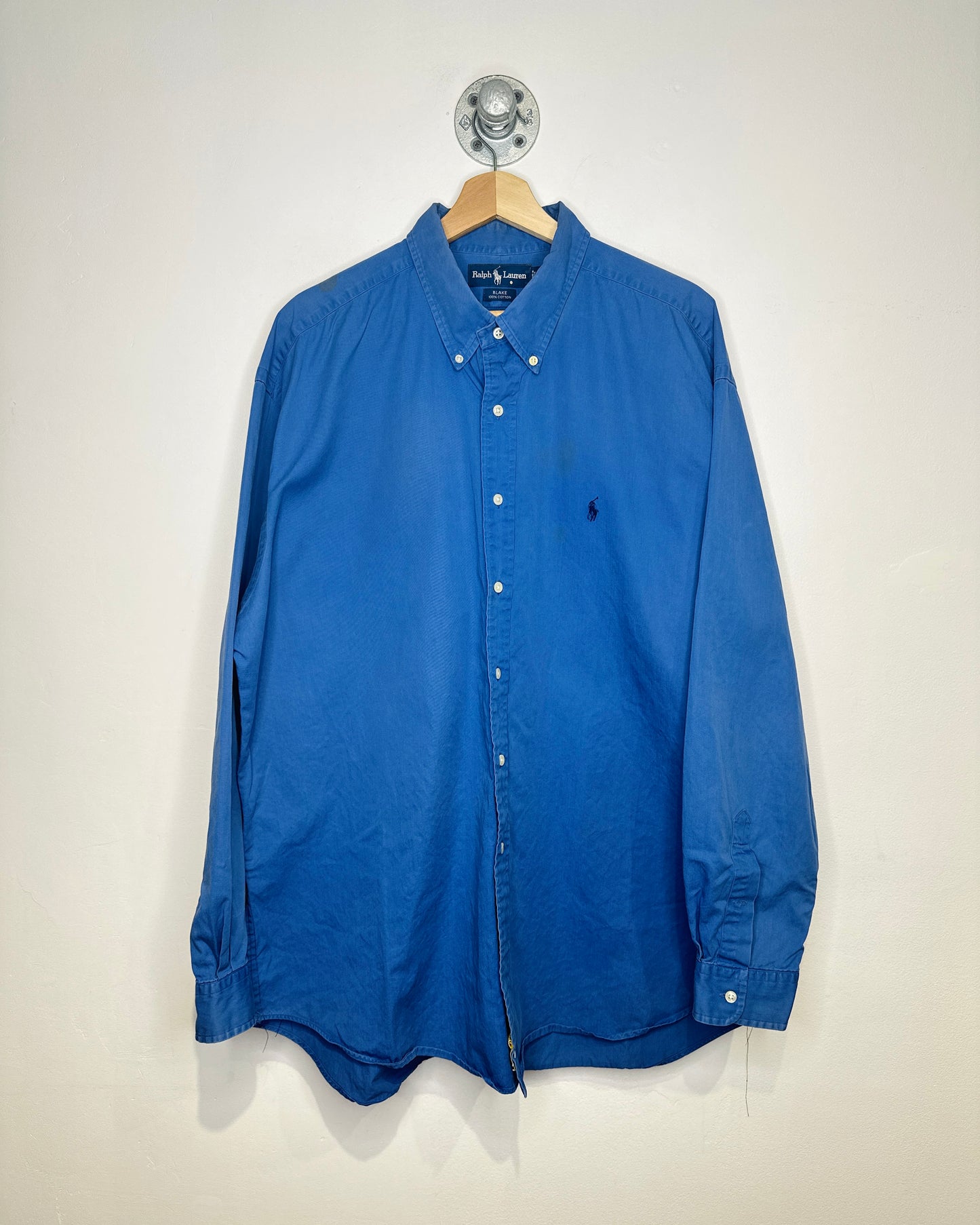 Ralph Lauren Blake 100 % Cotton Blue Button Down Collar Shirt