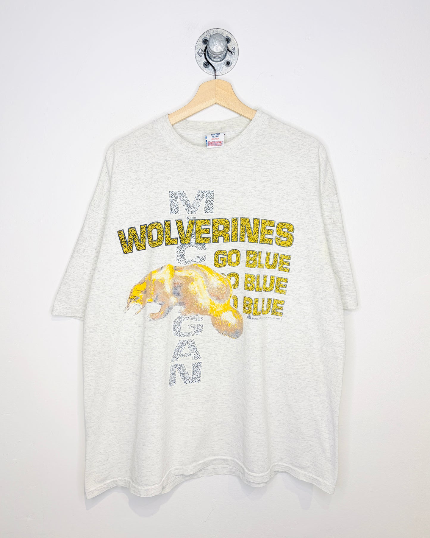 Vintage 1992 Michigan Wolverines Grey Tee Shirt