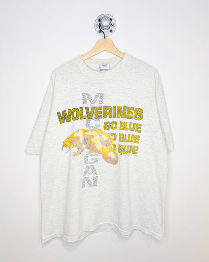 Vintage 1992 Michigan Wolverines Grey Tee Shirt