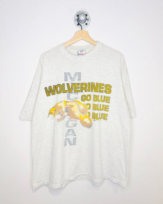 Vintage 1992 Michigan Wolverines Grey Tee Shirt