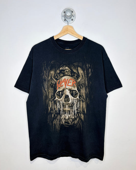 2014 Slayer Band Tour Black Tee Shirt