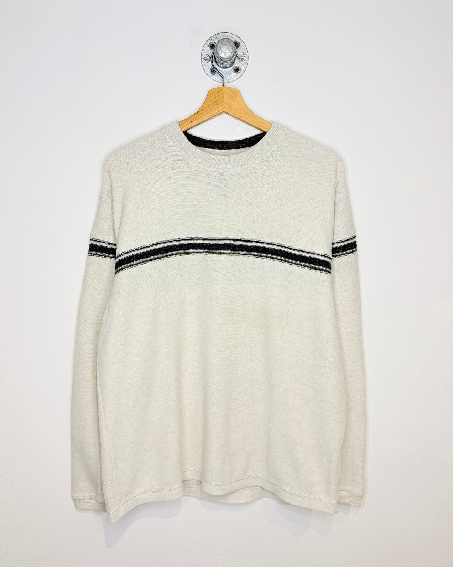Vintage Y2K XG Striped Off White Textured Sweatshirt