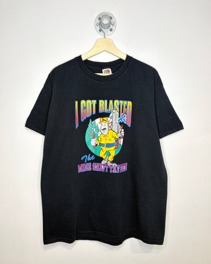 Vintage 1990s “I Got Blasted” Mine Shaft Tavern Black Tee Shirt