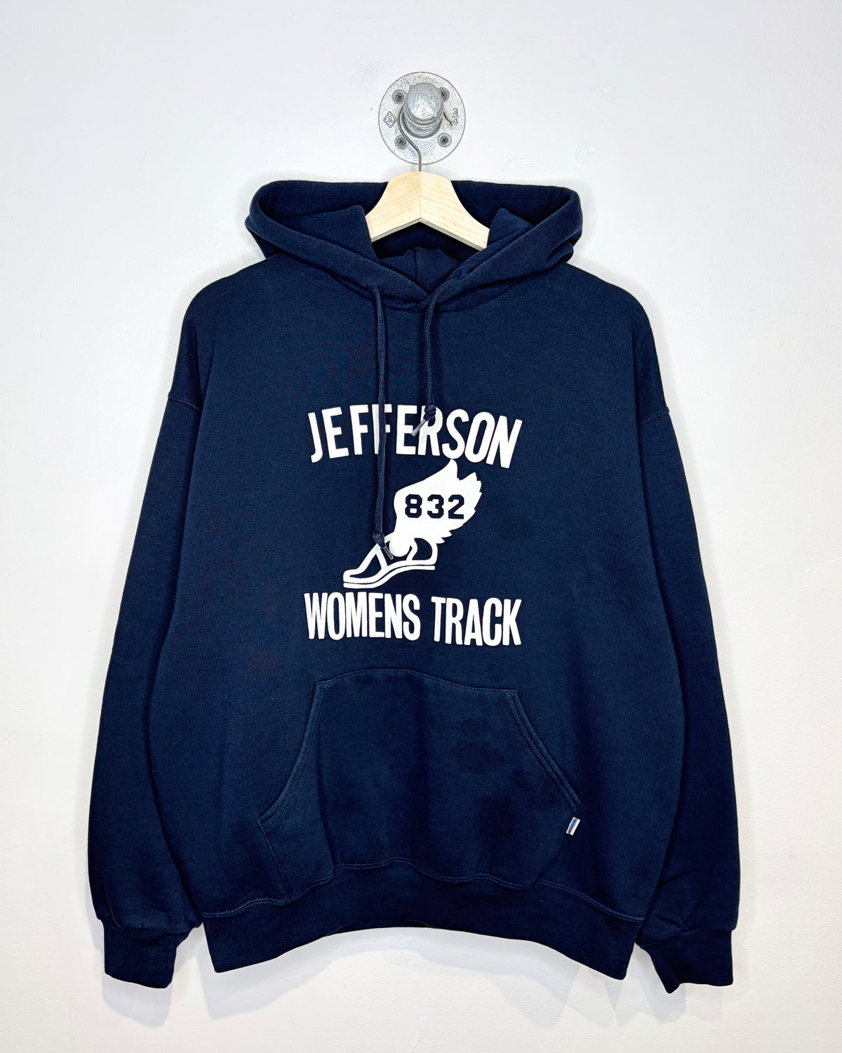 Vintage Boxy Russell Athletic Jefferson Women’s Track Navy Hoodie