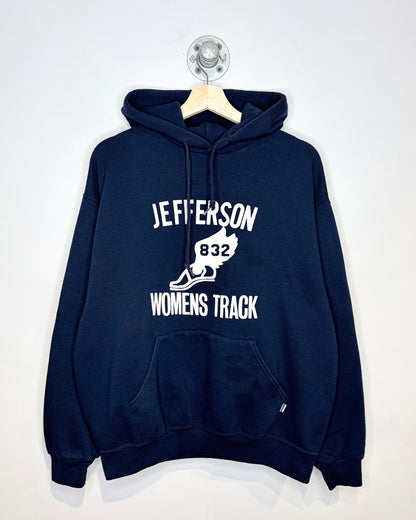 Vintage Boxy Russell Athletic Jefferson Women’s Track Navy Hoodie