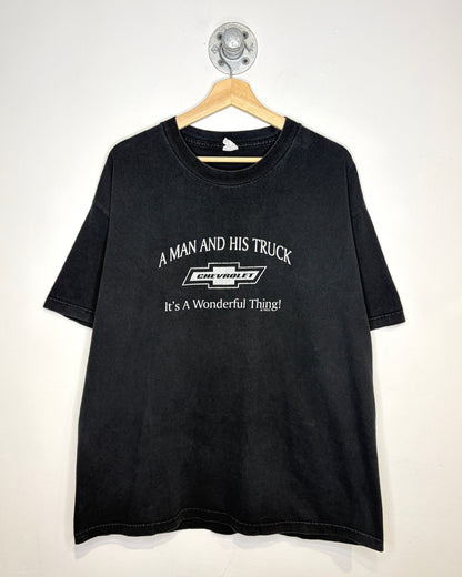 2000s “A Man And His Truck, It’s A Wonderful Thing!” Chevy Black Tee Shirt