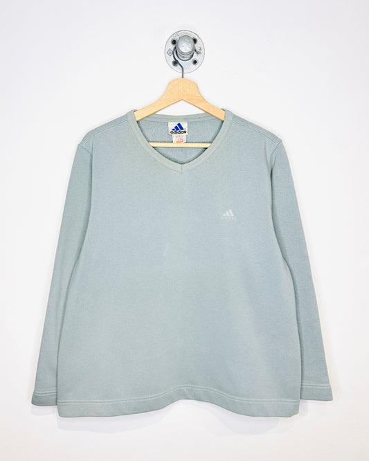 Vintage Adidas Grey V-Neck Sweatshirt
