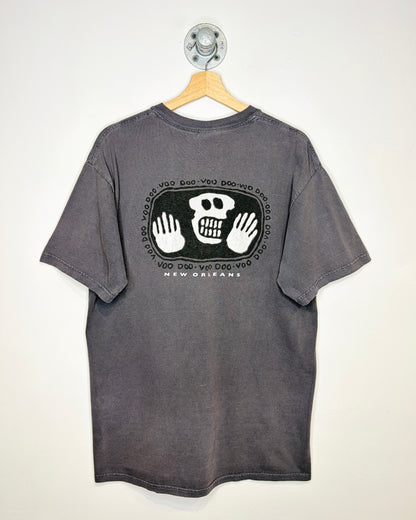 2000s New Orleans Voodoo Faded Dark Grey Tee Shirt