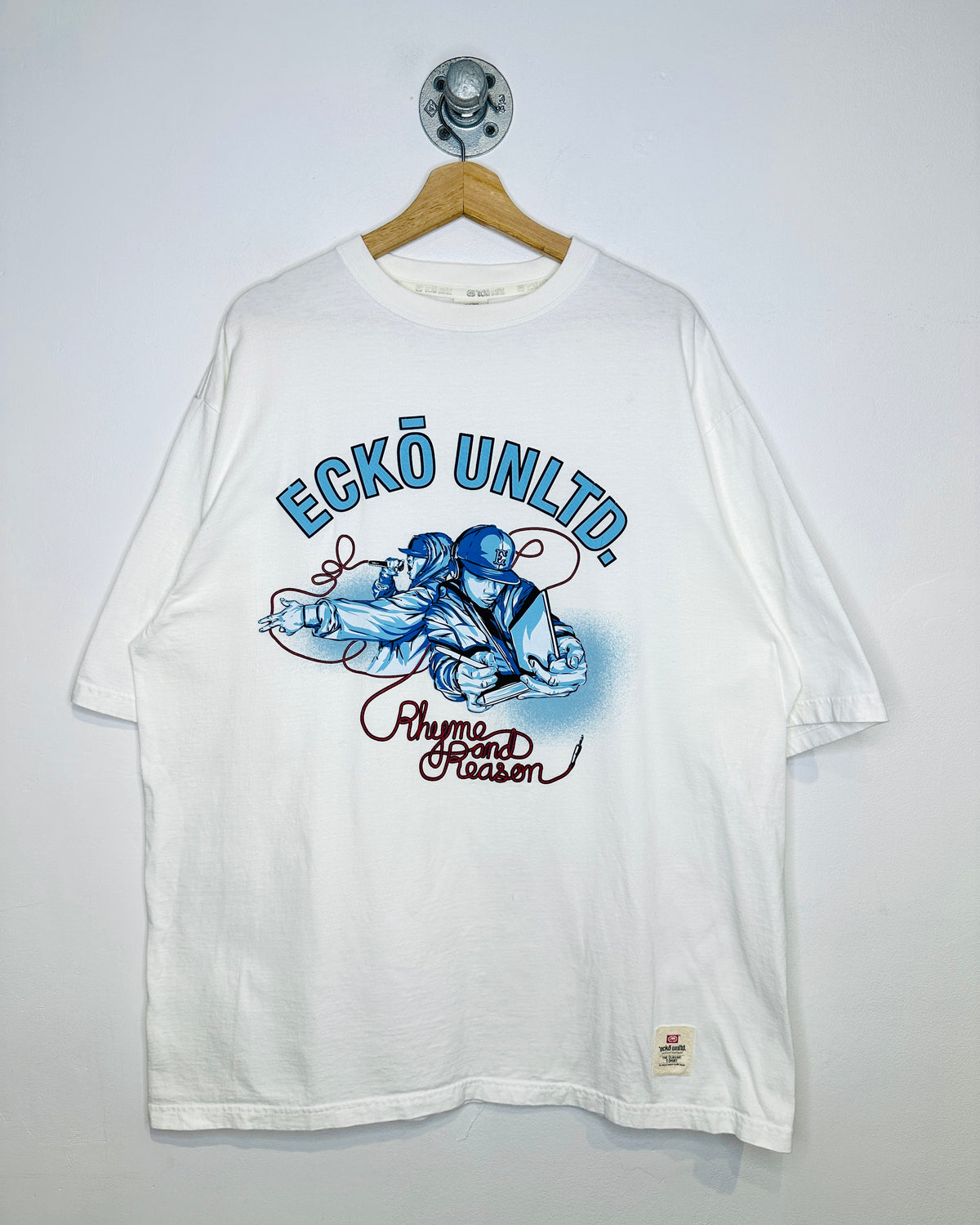 Vintage Y2K Ecko UNLTD Rhyme And Reason White Tee Shirt