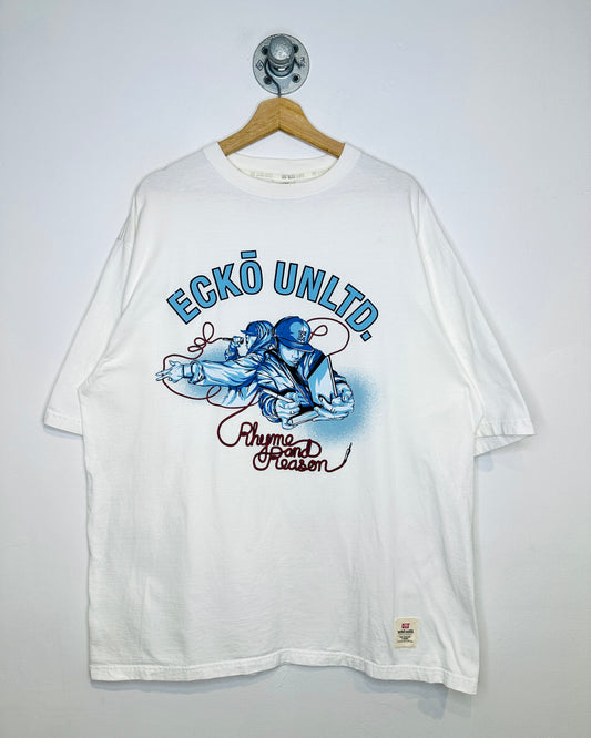 Vintage Y2K Ecko UNLTD Rhyme And Reason White Tee Shirt