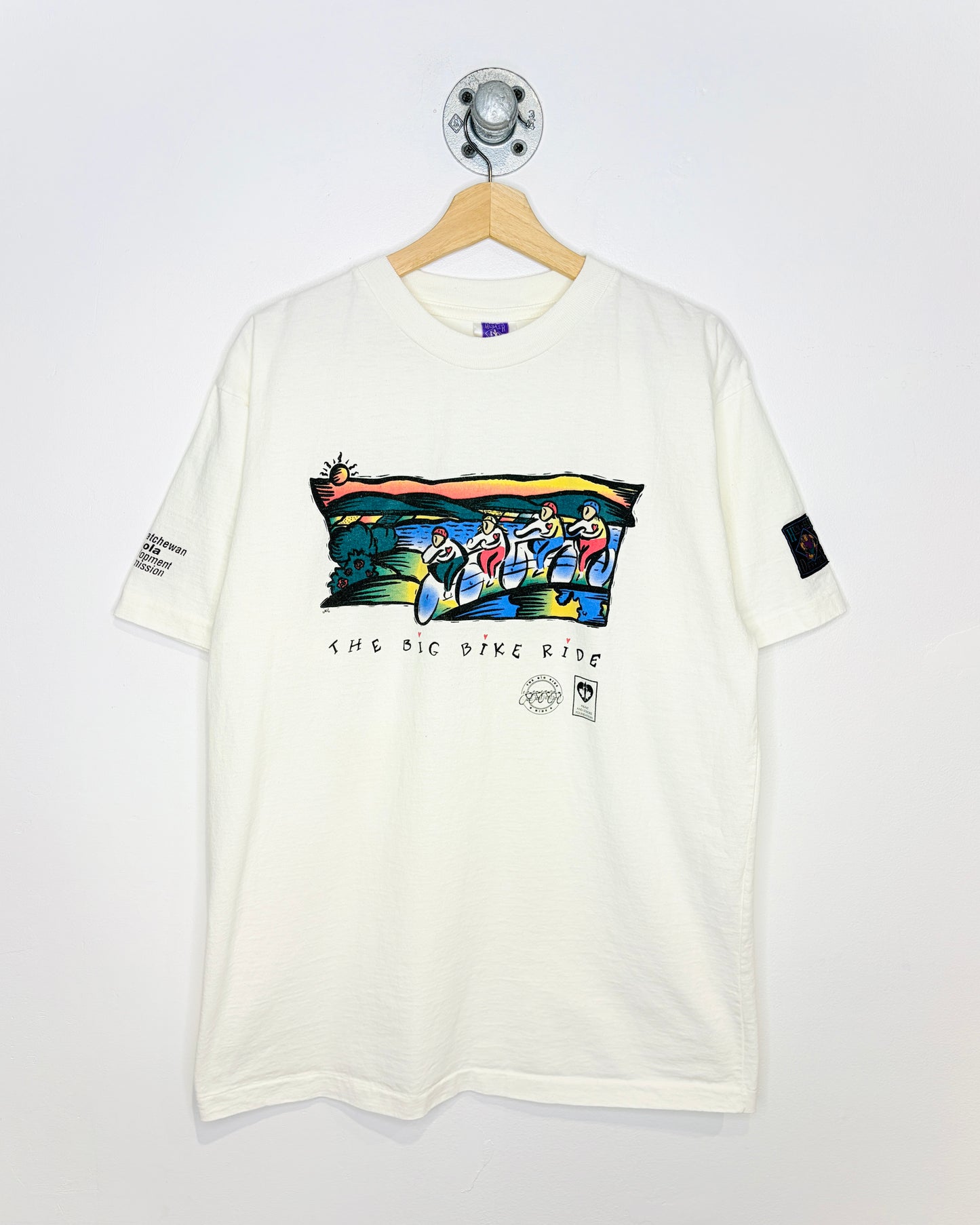 Vintage 90s “The Big Bike Ride” White Tee Shirt
