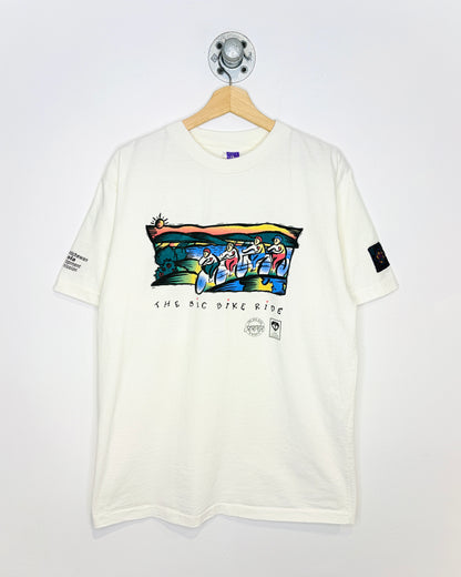 Vintage 90s “The Big Bike Ride” White Tee Shirt