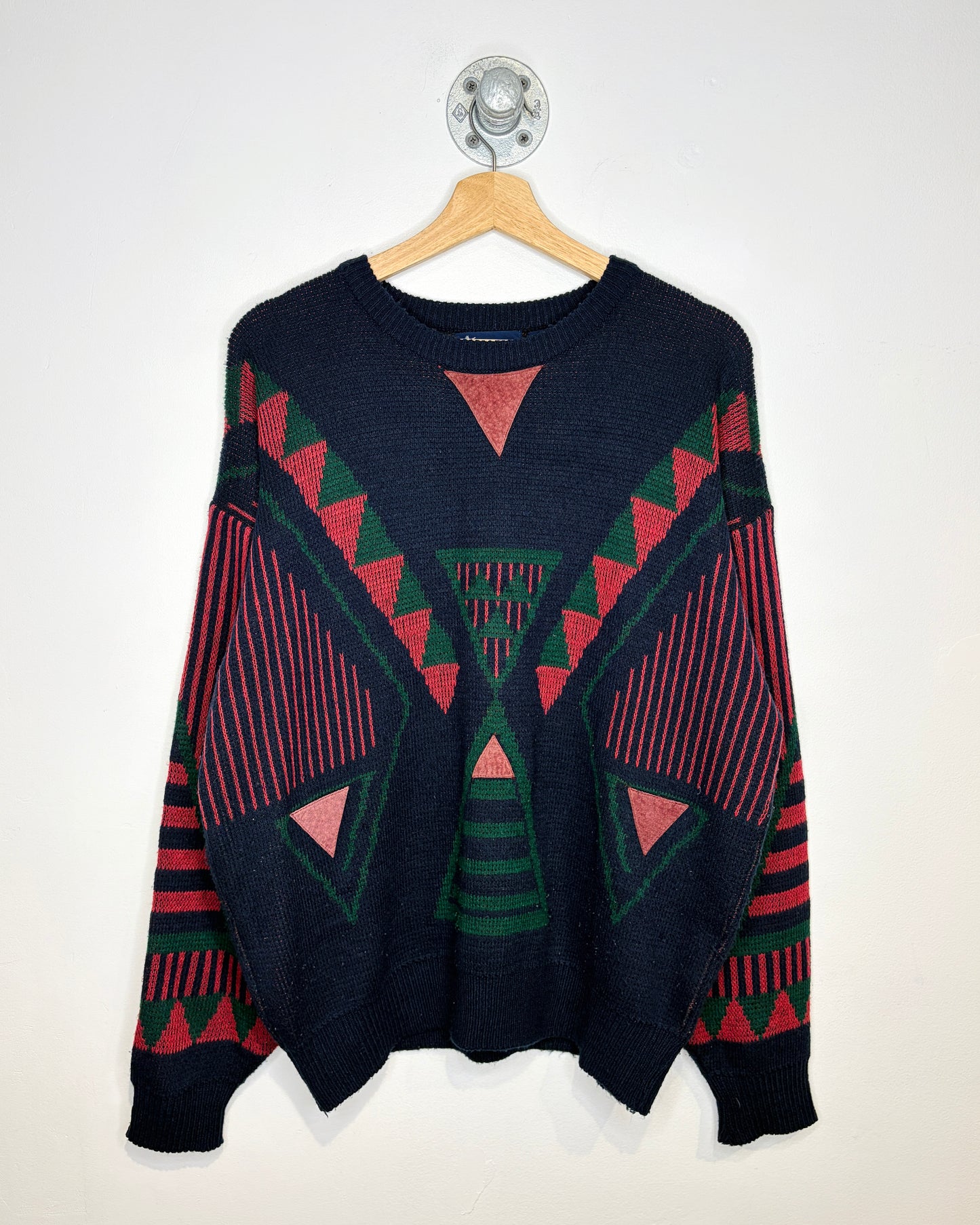 Vintage 90s Bronzini Navy Abstract Sweater