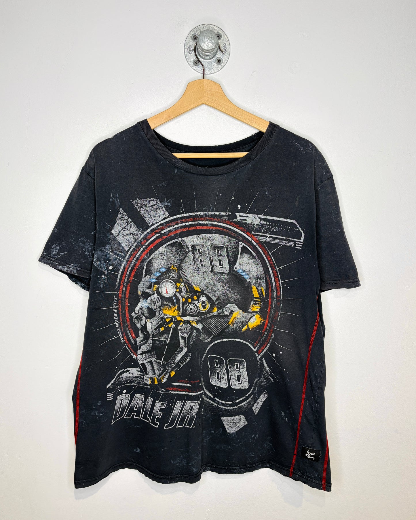 Dale Jr NASCAR Faded Black Racing Tee Shirt