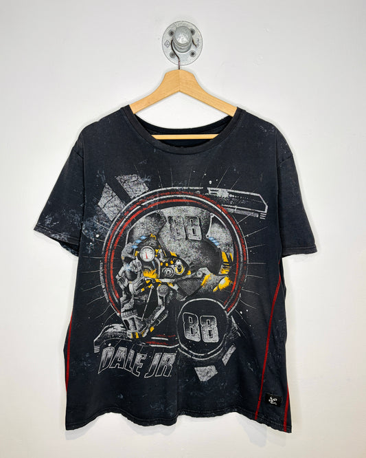Dale Jr NASCAR Faded Black Racing Tee Shirt