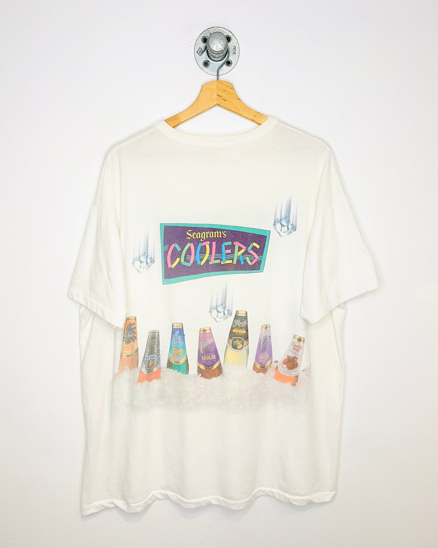 Vintage 80s Seagram’s Coolers Paper Thin White Promo Tee Shirt