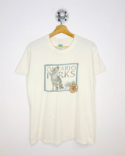 Vintage 90s Thrashed Ontario Parks White Tee Shirt