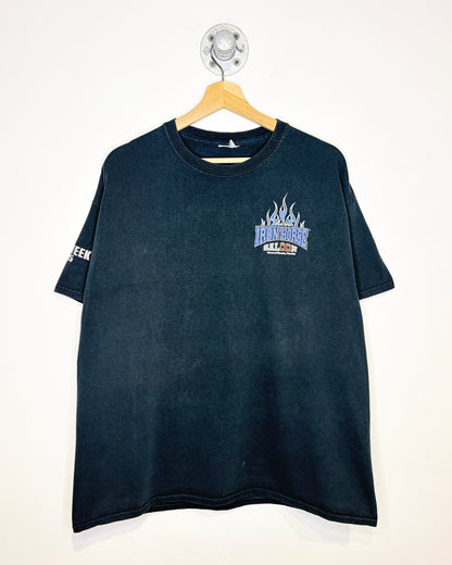 Iron Horse Saloon Faded Black Biker Tee Shirt