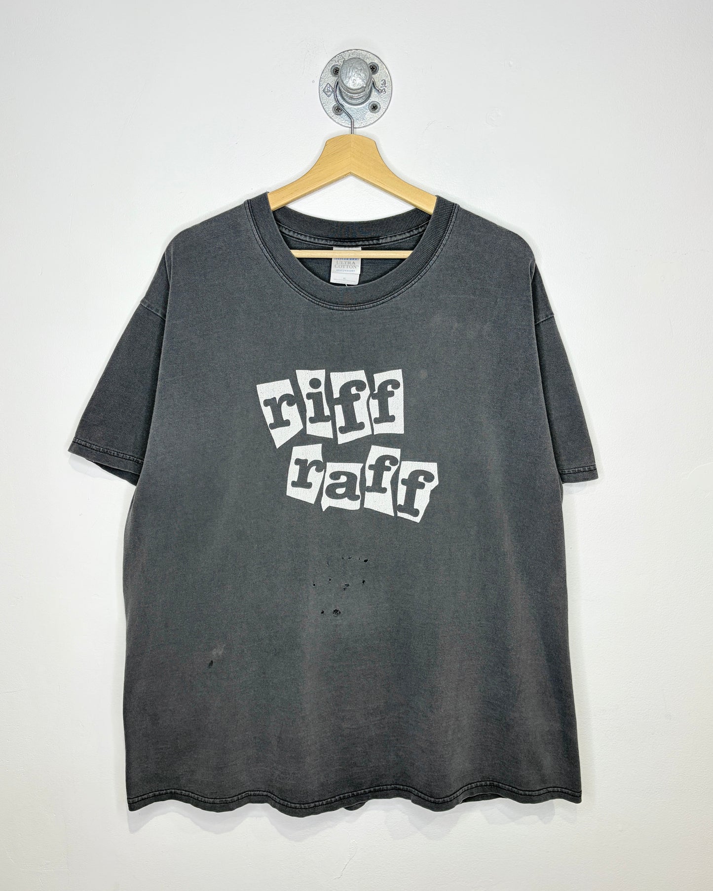 Vintage Riff Raff Heavily Faded Black Tee Shirt