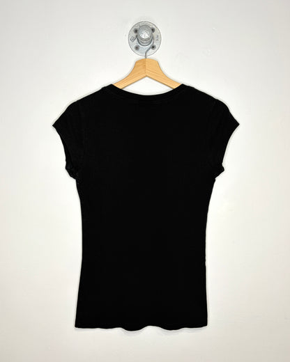 Y2K Women’s Guess Ribbed Black V-Neck Top
