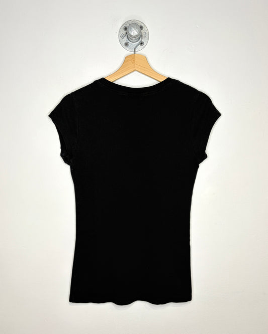 Y2K Women’s Guess Ribbed Black V-Neck Top