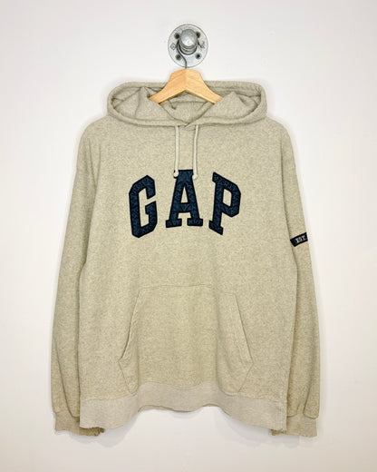 Vintage GAP Oatmeal & Navy Blue Fleece Hoodie
