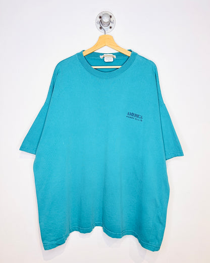 Vintage 90s Perry Ellis Teal Heavyweight Tee Shirt